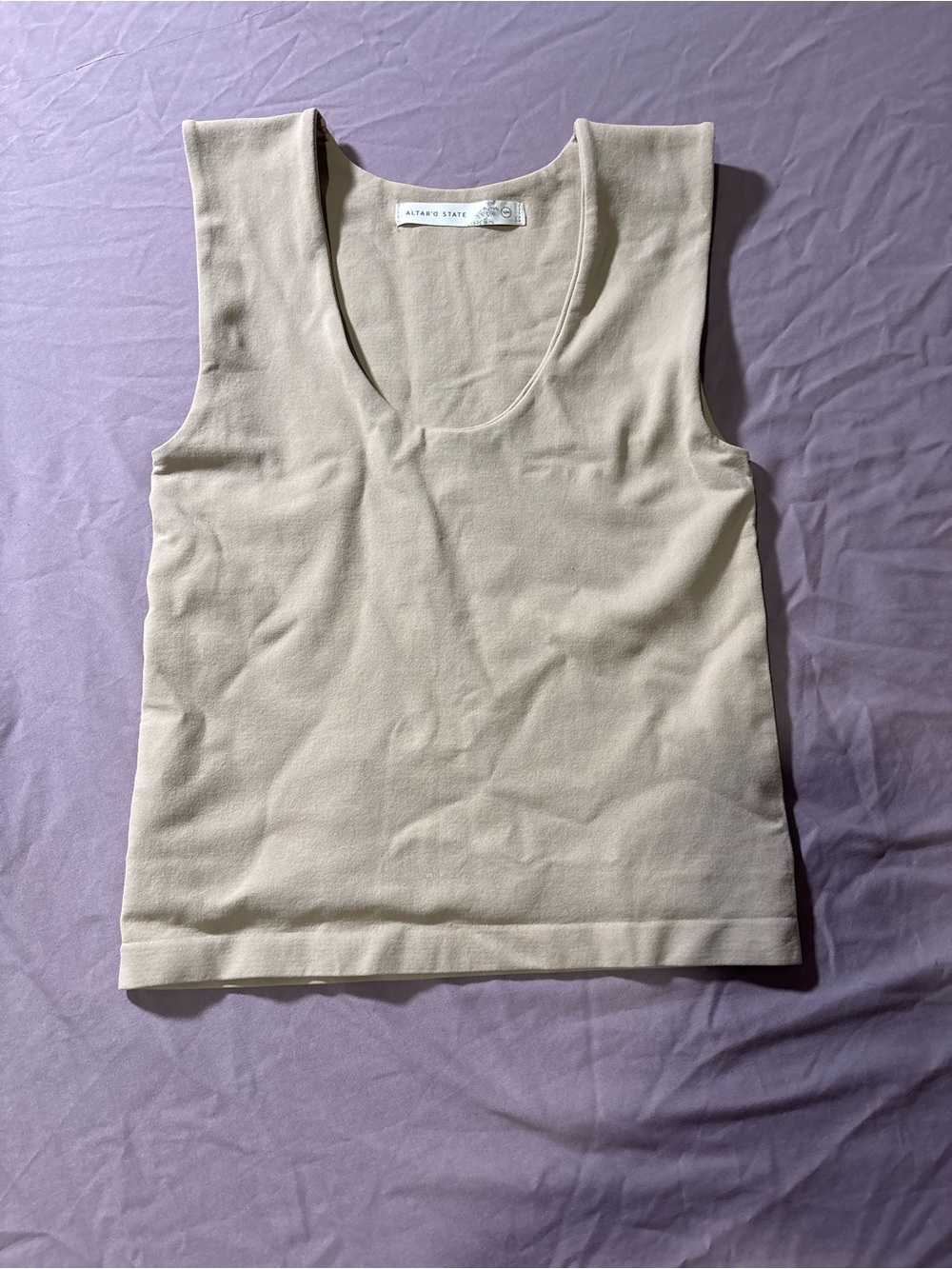 Altar'd State Sleeveless Scoop Neck Tank - Cream